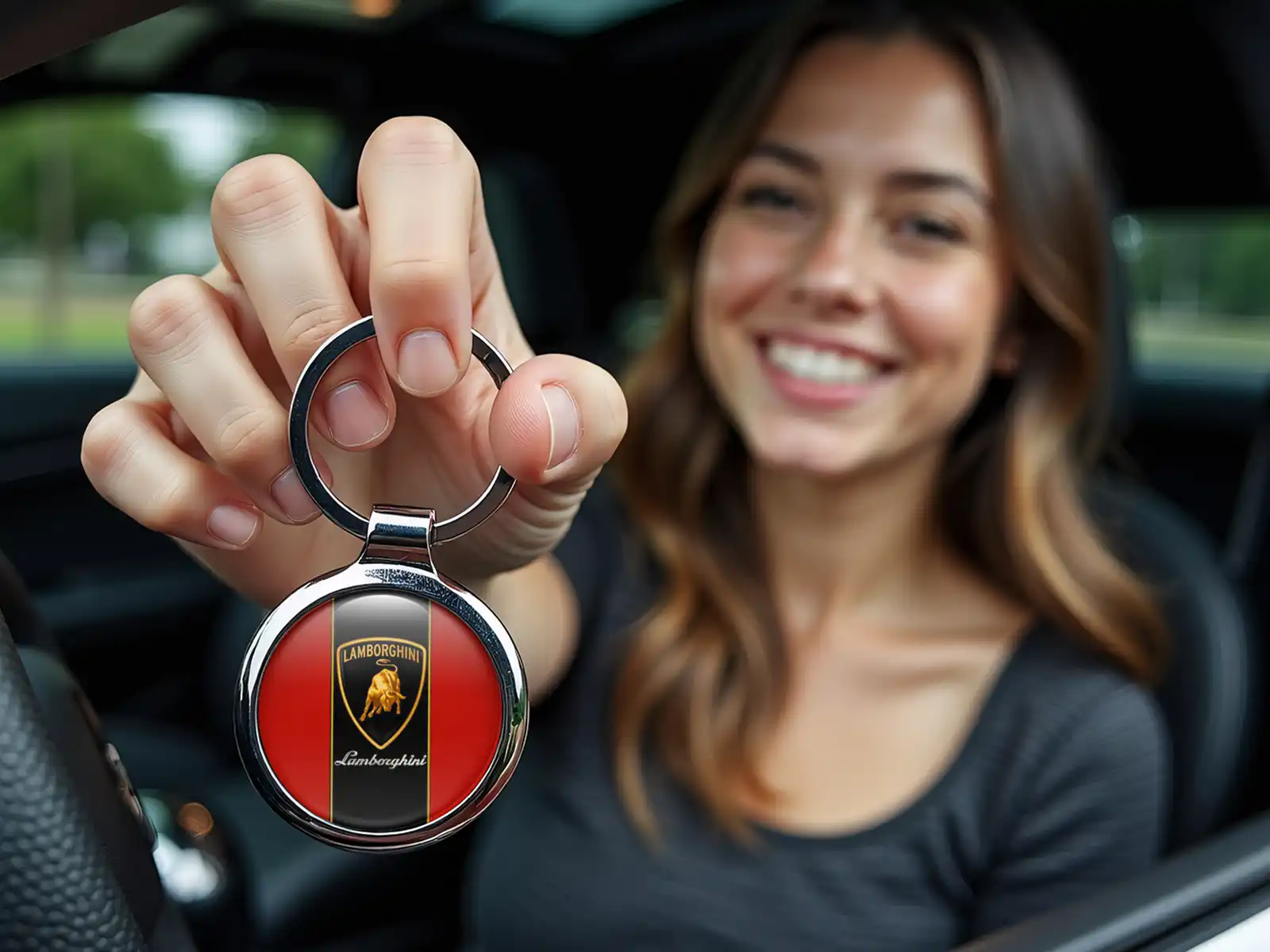 Lamborghini Porte-clés Brillant Métal Durable Élégant